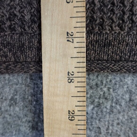 Carbon 2 Cobalt Roll Neck Sweater XL Brown Cotton Raglan Henley - Picture 7 of 10